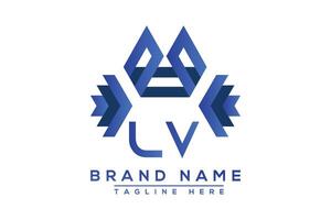 Letter LV Blue logo design. Vector logo design for business.