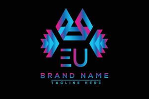 EU letter logo design. Vector logo design for business.