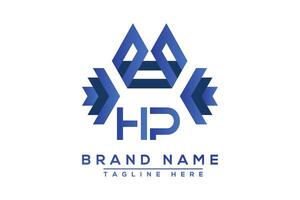 Blue HP letter logo design. Vector logo design for business.