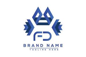 Blue FD letter logo design. Vector logo design for business.