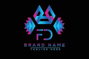 fd letra logo diseño. vector logo diseño para negocio.