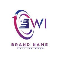 WI letter logo design. Vector logo design for business.