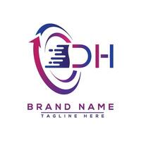 DH letter logo design. Vector logo design for business.