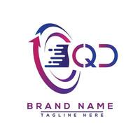 QD letter logo design. Vector logo design for business.