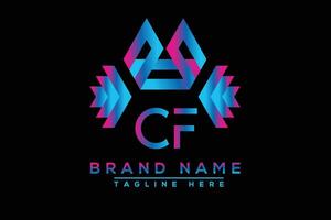 CF letter logo design. Vector logo design for business.