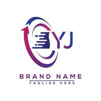 YJ letter logo design. Vector logo design for business.