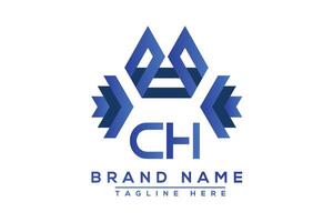 Letter CH Blue logo design. Vector logo design for business.