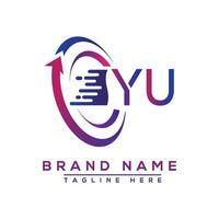 YU letter logo design. Vector logo design for business.