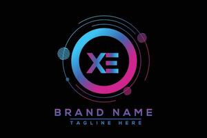 Blue XE letter logo design. Vector logo design for business.