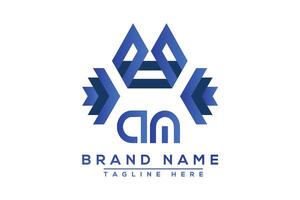 Letter AM Blue logo design. Vector logo design for business.