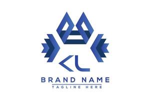 Letter KL Blue logo design. Vector logo design for business.