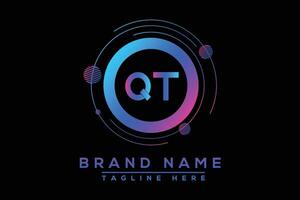 QT letter logo design. Vector logo design for business.