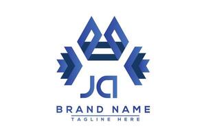 Letter JA Blue logo design. Vector logo design for business.