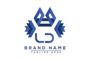 Letter LD Blue logo design. Vector logo design for business.