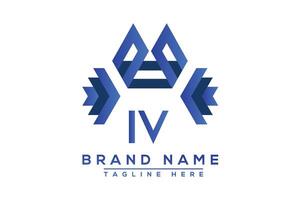 Letter IV Blue logo design. Vector logo design for business.