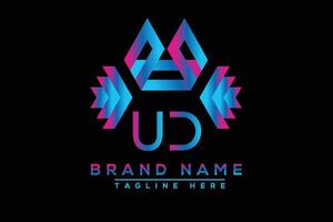 UD letter logo design. Vector logo design for business.
