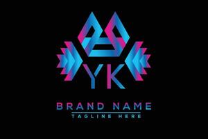 YK letter logo design. Vector logo design for business.