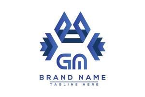 Blue GM letter logo design. Vector logo design for business.