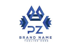 Letter PZ Blue logo design. Vector logo design for business.