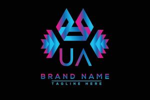 UA letter logo design. Vector logo design for business.