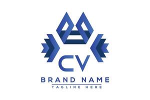 Letter CV Blue logo design. Vector logo design for business.