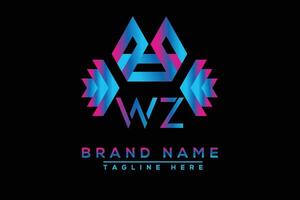 WZ letter logo design. Vector logo design for business.