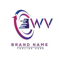 WV letter logo design. Vector logo design for business.