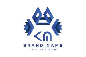 Letter KM Blue logo design. Vector logo design for business.