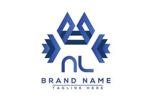 Letter NL Blue logo design. Vector logo design for business.