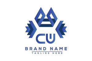 Letter CW Blue logo design. Vector logo design for business.