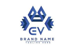 Blue EV letter logo design. Vector logo design for business.