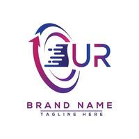 UR letter logo design. Vector logo design for business.