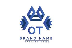 Letter OT Blue logo design. Vector logo design for business.