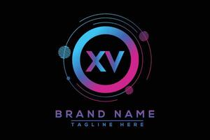 Blue XV letter logo design. Vector logo design for business.