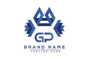 Blue GP letter logo design. Vector logo design for business.