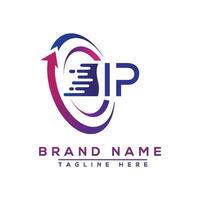 IP letter logo design. Vector logo design for business.