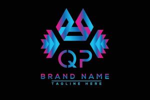 QP letter logo design. Vector logo design for business.