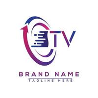 TV letter logo design. Vector logo design for business.