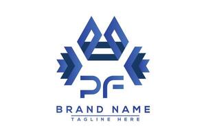 Letter PF Blue logo design. Vector logo design for business.