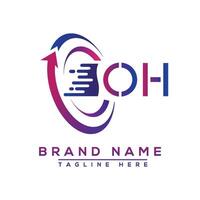 OH letter logo design. Vector logo design for business.