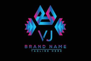VJ letter logo design. Vector logo design for business.