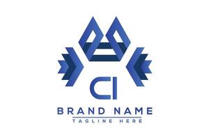 Letter CI Blue logo design. Vector logo design for business.