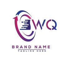 WQ letter logo design. Vector logo design for business.