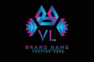 VL letter logo design. Vector logo design for business.