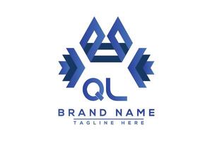 Letter QL Blue logo design. Vector logo design for business.