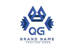 Letter QG Blue logo design. Vector logo design for business.