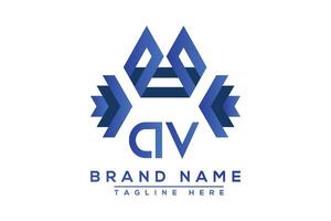 Letter AV Blue logo design. Vector logo design for business.