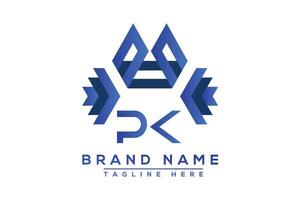 Letter PK Blue logo design. Vector logo design for business.