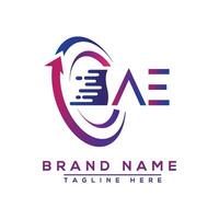 AE letter logo design. Vector logo design for business.