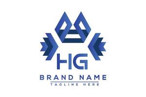 Blue HG letter logo design. Vector logo design for business.